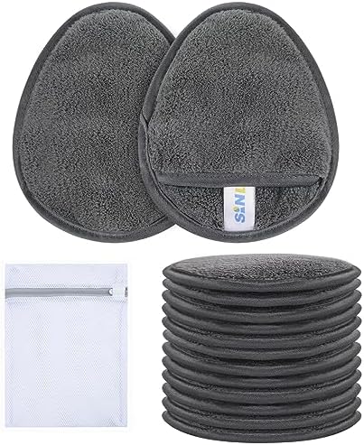 SINLAND Reusable Makeup Remover Pads Grey 12 Pack by SINLAND