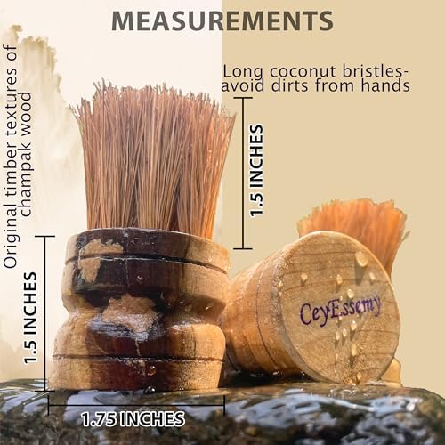 2 Pack Vegetable Brush Dish Scrubber Wooden Dish Brush for Kitchen Natural Coconut Fiber Bristles Champak Wooden Handle Brush for Sink, Dishes, Pans Fruits and Vegetables Cleaning Brush - Image 5