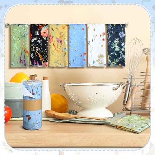 36 Pack Reusable Kitchen Cloths Cotton Towels, Rich Flowers - Image 4