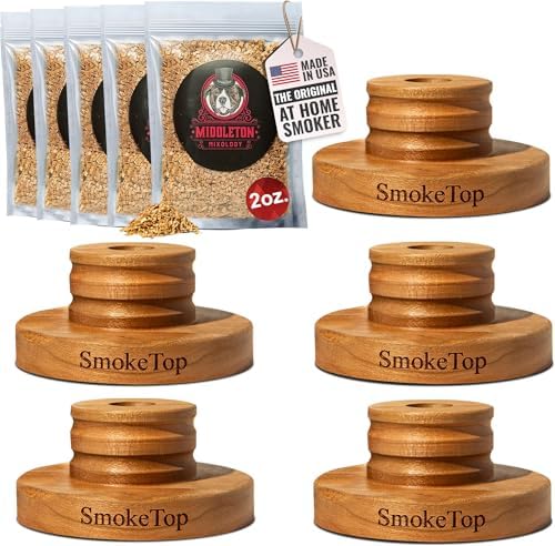 SmokeTop® 5 Pack Cocktail Smoker Kit for Food & Drinks by MiddletonMixology