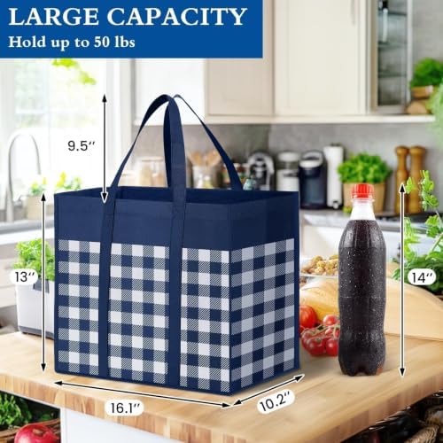 Reusable Grocery Shopping Bags 10 Pack Large Foldable Tote Bags Bulk - Image 4