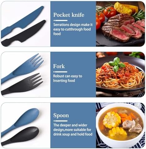 2 Sets Reusable Utensils Set with Case, Portable Travel Cutlery - Image 3