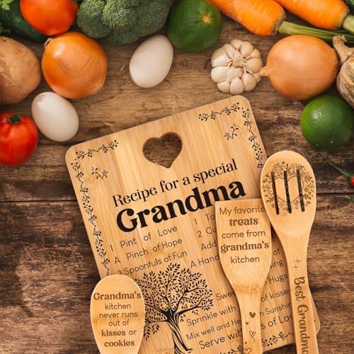 Grandma Gifts, Mothers Day Birthday Gift for Grandmas Nanny from Grandkids, Bamboo Cutting Board, Grandparents Thankgiving Kitchen Presents for Nana Gigi from Grandchildren - Image 5