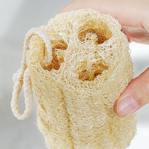 Generic 3-Pack Natural Loofah Scrubbers | Kitchen Pot Scrubbers & Dishwashing Sponges | Non-Stick Oil Cleaning Cloths, Beige - Image 7