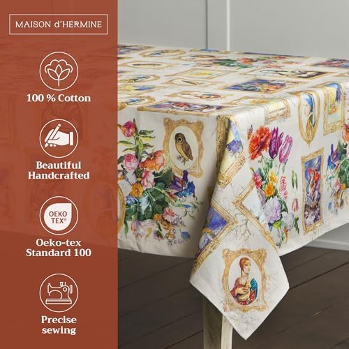 Maison d' Hermine Table Cloth Square Table Reusable 100% Cotton 60"x60" - Image 2