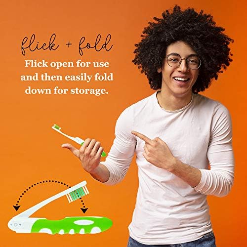 Portable Folding Toothbrush Kit - Built-in Cover, Collapsible, Multi-color (6 Pack Soft-Multicolor) - Image 5