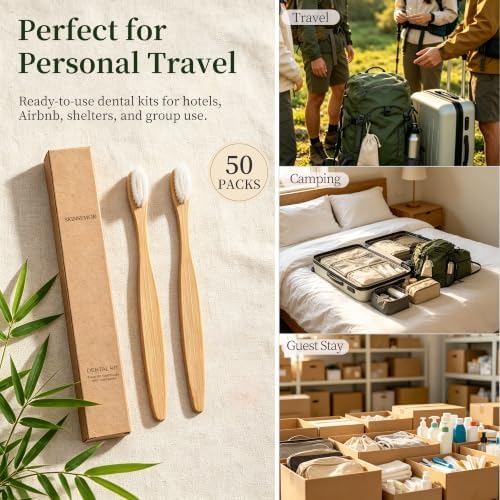 50 Pack Bamboo Toothbrushes with Toothpaste 6g Individually Wrapped - Image 6