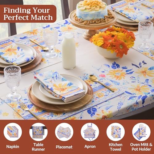 Maison d' Hermine Table Cloth Rectangle Table Reusable 100% Cotton 70"x108" - Image 4