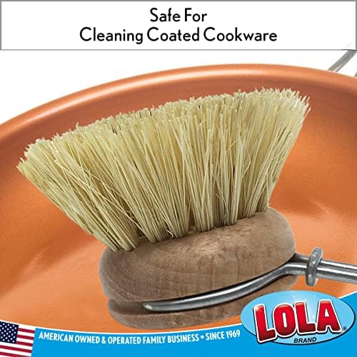 LOLA Replacement Head for The Original Tampico Vegetable & Dish Brush, 1.75" Head, Birchwood & Poly Bristles, Reusable & Washable, 1 Count - Image 5