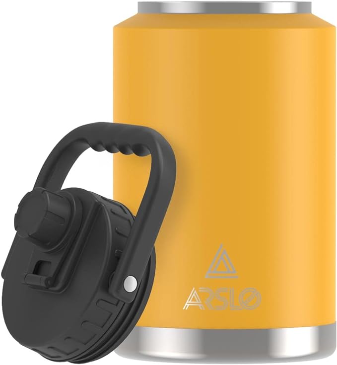 large Insulated Water Jug With Handle, One Gallon Insulated Water Bottle, 1 Gallon Stainless Steel Water Jug