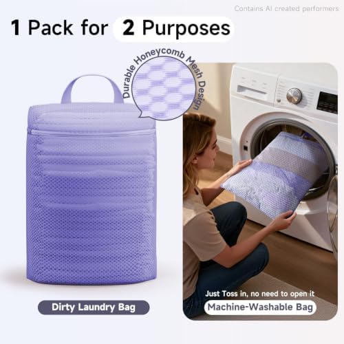 OlarHike Packing Cubes for Travel,Gifts for Women Mom,Anti-Tearing Suitcase Organizer for Luggage with Shoe & Hanging Toiletry Bag,Vacation Essentials & Accessories for Cruise Ship,9 Set,Purple - Image 6
