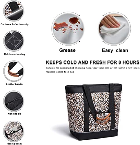 Insulated Cooler Bag Reusable Grocery Tote Bags Transport Large Lunch Box for Women - Image 6