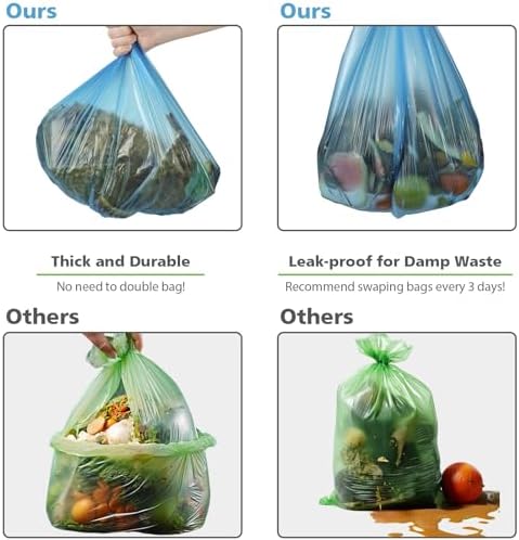 Small Trash Bags 4-6 Gallon AYOTEE Unscented Compostable Bags 100 Pcs Blue - Image 3