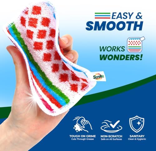 SCRUBIT 5 Pack Reusable Non-Scratch Dish Scrubbers for Kitchen - Image 2