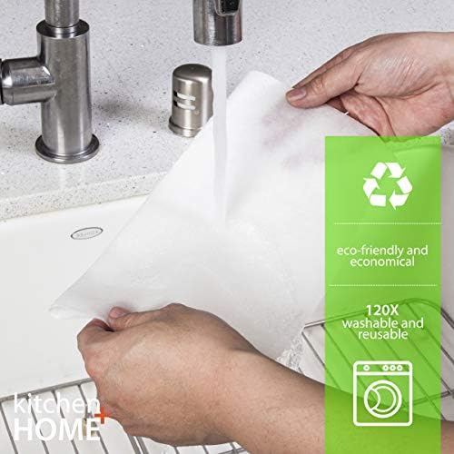 Kitchen + Home Paper Towel Alternative – Heavy Duty Washable Reusable Rayon Towels Made From Bamboo - One roll replaces 6 months of towels! 2 Pack - Image 3