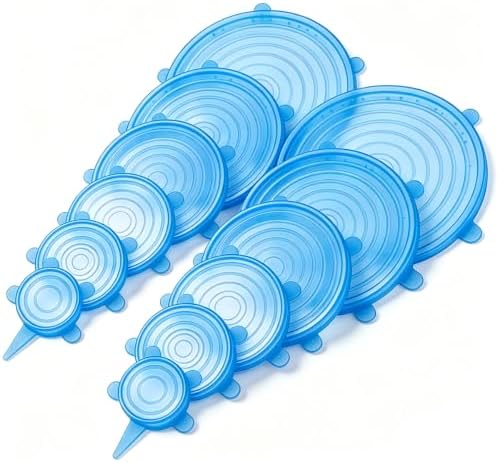 12 pcs Silicone Stretch lids set(6 Sizes,blue) by JYYHSF