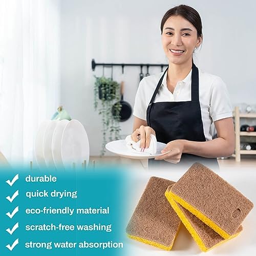 MAQIHAN 10PCS Natural Sponges for Dishes - Biodegradable Sponges Kitchen Eco Friendly Dish Sponge Non-Scratch Sponges for Cleaning Kitchen - Image 4