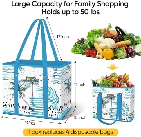 BALEINE 1PK Reusable Grocery Bags, Heavy Duty Shopping Tote Bag - Image 4