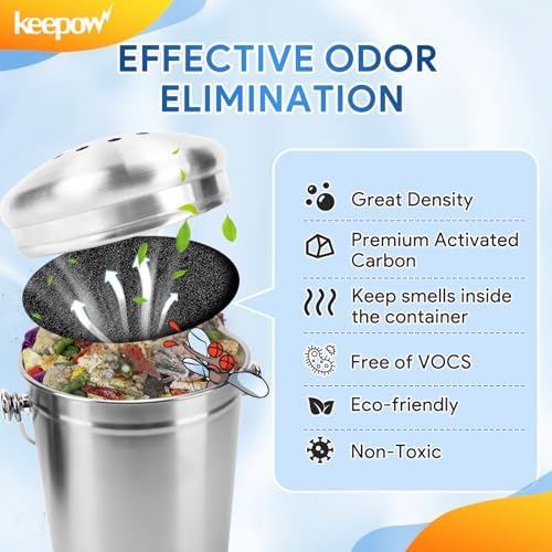 KEEPOW 12 Pack Compost Bin Filter for Kitchen Compost Bin Pail - Image 3