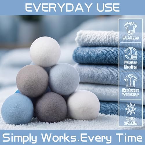 WILLBOND 10 Pcs Wool Dryer Balls Bulk 3 Inch Laundry Reusable Colored Anti Static Wool Balls Natural No Lint Fabric Softener Dryer Sheets Replaces for Reducing Wrinkles Save Drying Time(Oceanic) - Image 6