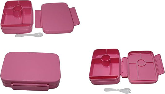 Bento Lunch Box,Container For Aduults Men Women With 6 Compartments,Lunchable Food Container With Utensils, bento box, meal prep lunch box,food holder (pink)