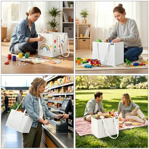BALEINE 3PK Reusable Grocery Bags, Heavy Duty Shopping Tote Bag - Image 7