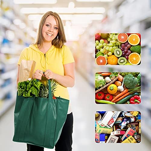 JERIA 24-Pack Reusable Grocery Bags，Large Washable Foldable Shopping Bags，Heavy Duty Tote Bags with Reinforced Handles - Image 2