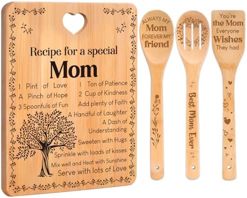 Birthday Gifts for Mom, "Recipe for a Special Mom" Cutting Board Set by Apjielop-GiftsMaster
