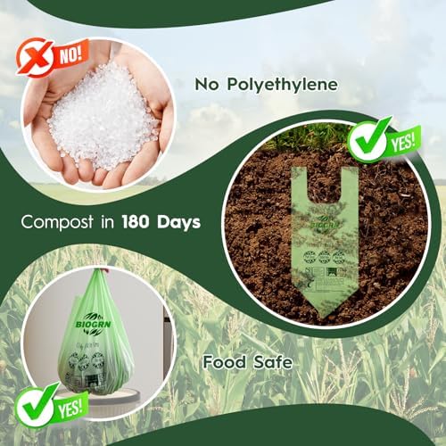 2.6-3 Gallon Compostable Trash Bags with Handles 80 Count 0.67 Mil 11.36 L Small Kitchen Wet Food Scrap Waste Compost Bag for Countertop Bin ASTM D6400 US BPI and OK Compost Home Certified - Image 4