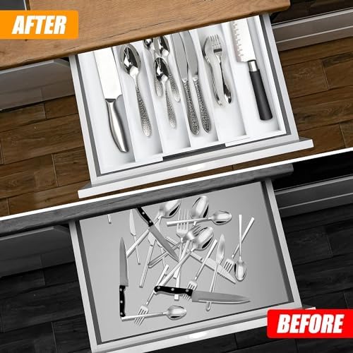 Kitchen Silverware Drawer Organizer and Storage Utensilios De Cocina Modernos Soporte Para Cucharas Trastes De Cocina Organizadores Platos Para Gabinetes Cajones Decoración Organizador Para Utensilios - Image 2