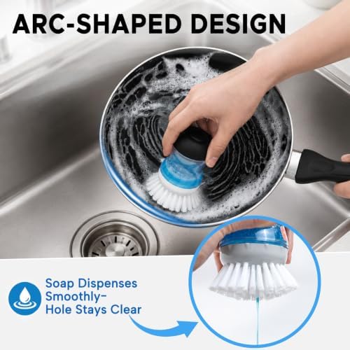 4 Pack Palm Brush Refills for OXO Soap Dispensing Dish Brush, Gray - Image 4