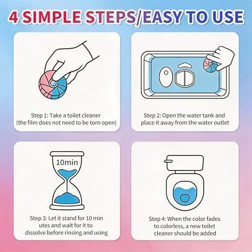 SOPAMI Automatic Toilet Bowl Cleaner Tablets Drop-In Tank Cleaner for Bathroom 6pcs Prevent Stains & Deodorize, Long-Lasting Cleaning Tabs, Easy-Use Freshener for Bowl & Tank - Image 4