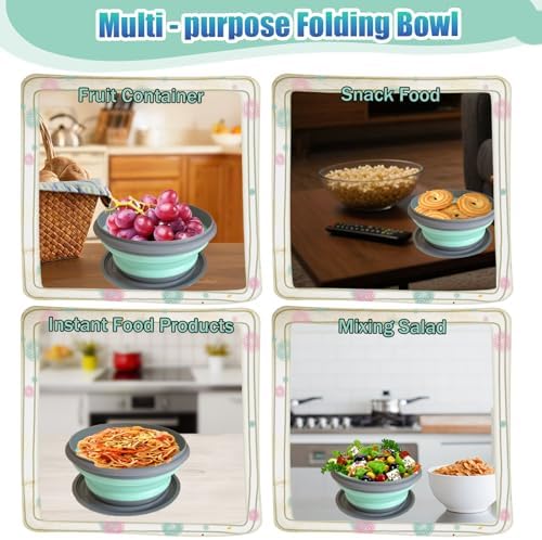 Collapsible Camping Bowl with Lid, Foldable Food Container - Image 4
