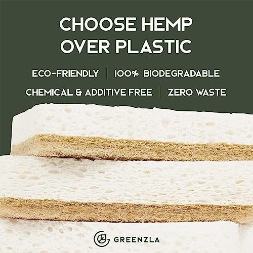 GREENZLA 6 Pack Kitchen Sponges | Non-Scratch Hemp & Sisal - Image 3