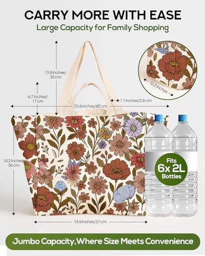 Miss Adola Cute Extra Large Canvas Grocery Tote Bag - Image 3