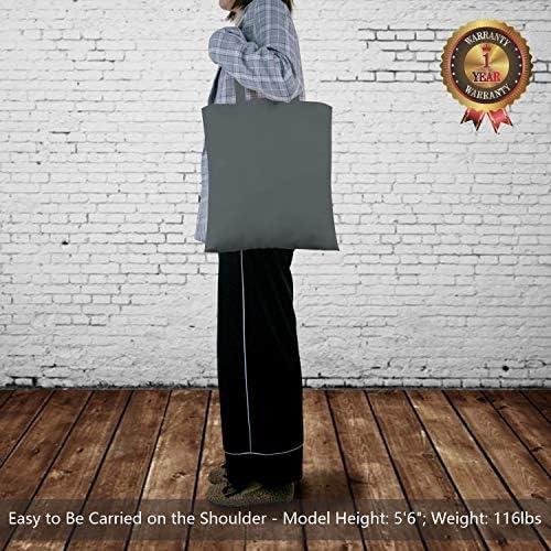 TOPDesign 12-Pack Economical 16"x15" Grey Cotton Tote Bag, Lightweight Medium Reusable Grocery Shopping Cloth Bags, Suitable for DIY, Advertising, Promotion, Gift, Activity - Image 3