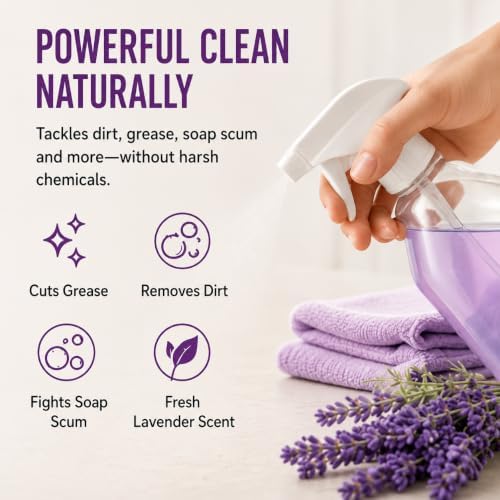 12 Pack Natural Multi-Purpose Cleaner - All Surface Multipurpose Cleaning Tablets Refill - Eco-Friendly Product & Cleaning Supplies - 1 Tablet = 17oz Spray (204oz Total) - Calm Lavender - Image 7