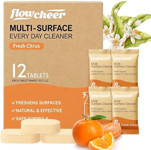 flowcheer All Purpose Multi Surface Cleaner Refills for Household (Citrus) by Flowcheer