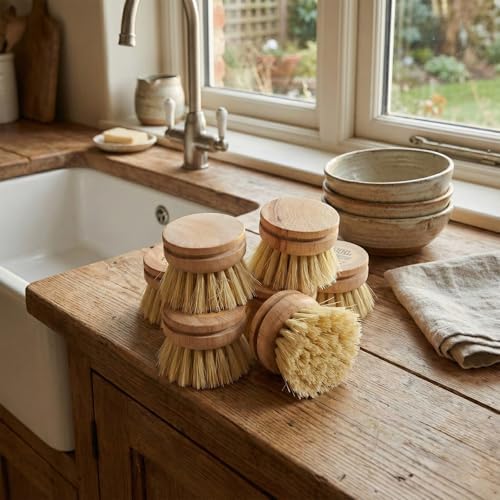 12pcs Dish Brush with Wooden Handle Natural Kitchen Brush Washing Scrubber - Image 7