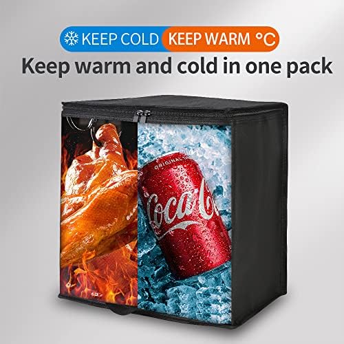 Bodaon 2-Pack Insulated Reusable Grocery Shopping Bags, Medium, Black, - Image 3