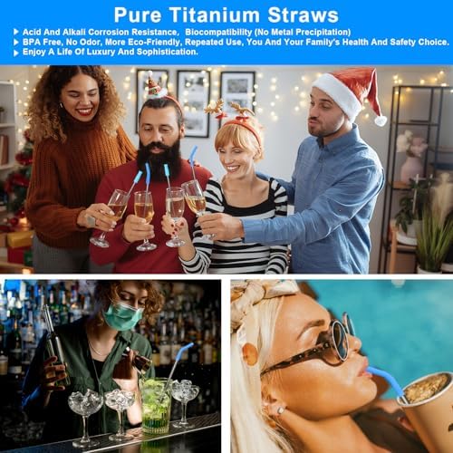 Quality Upgraded 8.5In Medical-Grade Pure Titanium Straw Set 1PCS, Lightweight, Corrosion Resistance, No Metal Flavor, BPA Free, Eco-Friendly Metal Straws Reusable, Suitable For Sensitive Bodies - Image 2