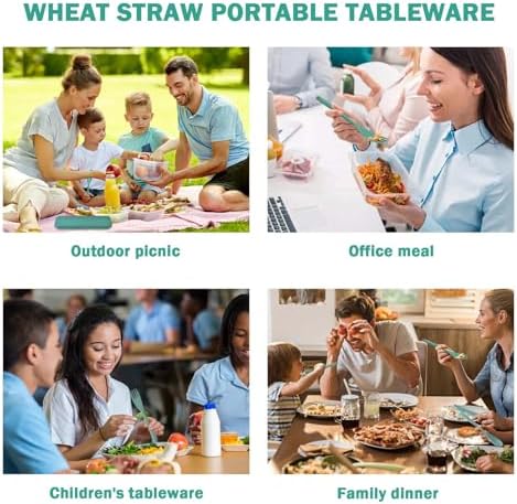 Large Reusable Travel Utensils with Case, Plastic Camping Cutlery Set - Image 3