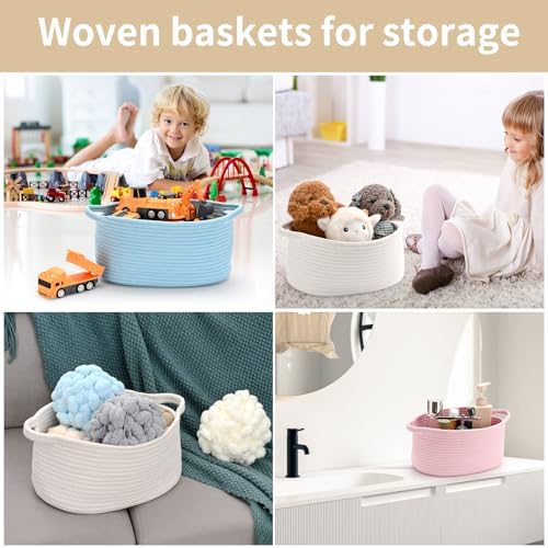 Happyiren Medium Woven Cotton Rope Basket, Empty DIY Gift Basket for Burr - Image 5