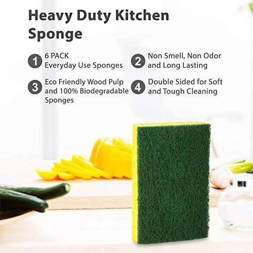 SCRUBIT Heavy Duty Scrub Sponge - Made from Tough Cellulose - Eco Friendly - Lasts for Months of Heavy Duty Kitchen Cleaning (12 Pack) - Image 5
