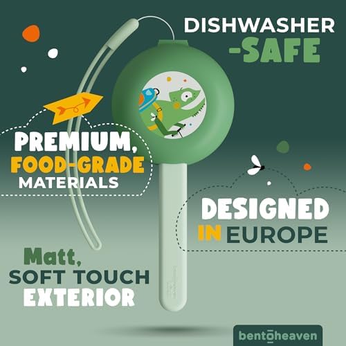 Bentoheaven Kids Utensils Set with Case, Reusable Fork & Spoon, Chameleon - Image 2