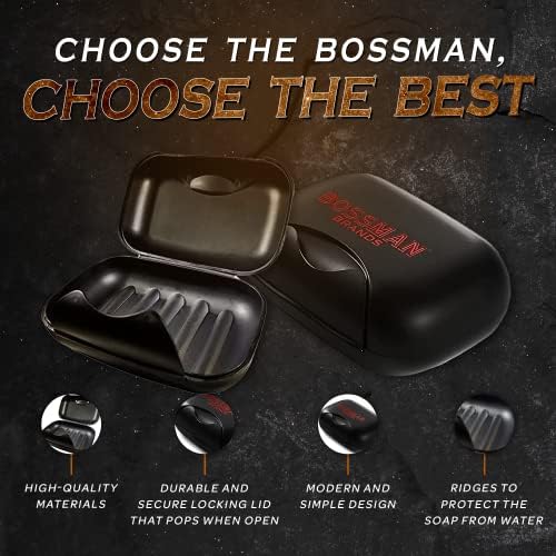 Bossman Travel Soap Container - (Black) Travel Soap Case with Snap-Lock Lid - Image 6