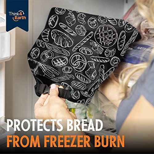THINK4EARTH® Premium Black Reusable Bread Bags for Homemade Bread – Durable & Washable (2 Pack) - Image 6