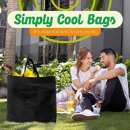 Simply Cool 50 Pack Reusable Grocery Bags, Medium Tote Bags Bulk, Black - Image 6