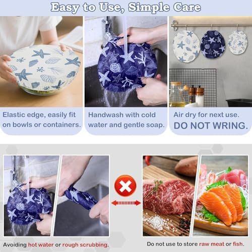5Pcs Reusable Beeswax Elastic Bowl Covers for Bread Proofing and Food Cover - Image 6