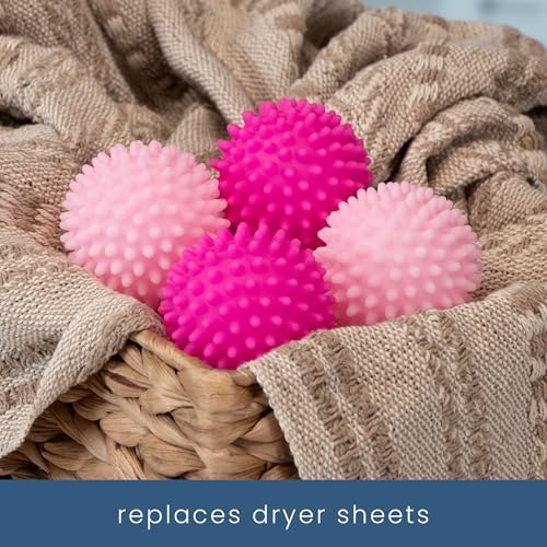 S&T INC. Reusable Plastic Dryer Balls, 4 Pack, 2.5" Diameter, Pink - Image 3